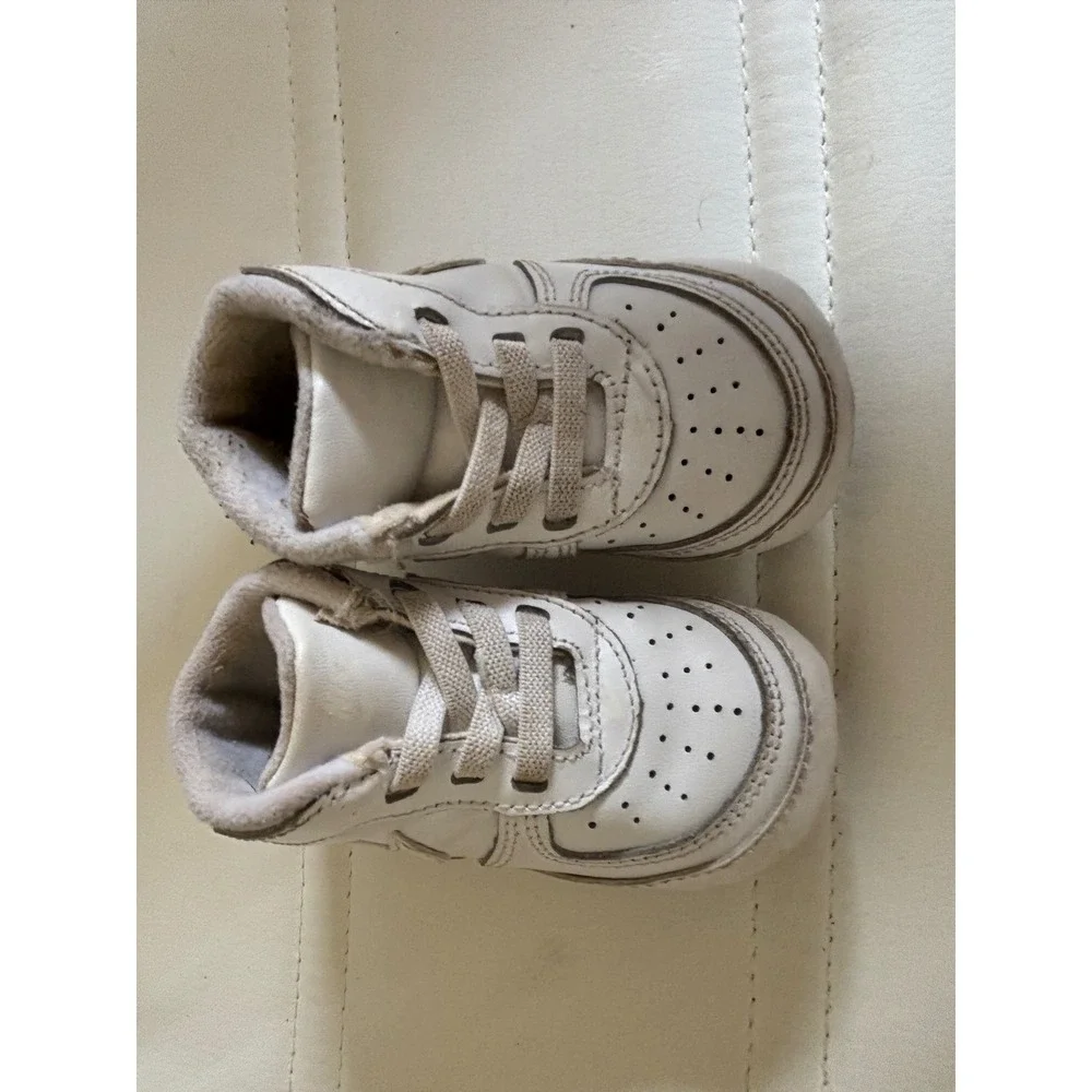 Nike Air Force 1 Crib Baby Shoes White Leather Soft Sole Sneakers 1C